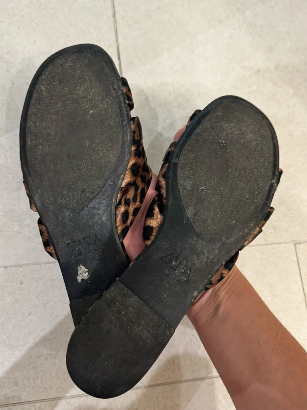 Zara Leopard Knot Slide Sandals - Brown & Black - Picture 7 of 8